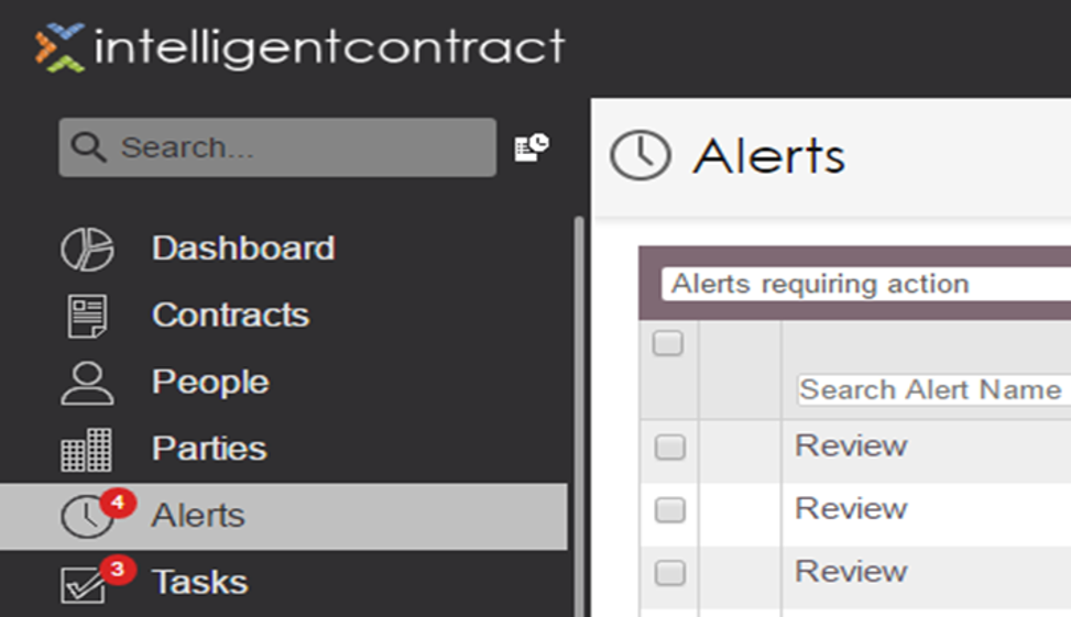 screenshot of RLDatix Contract Lifecycle Management